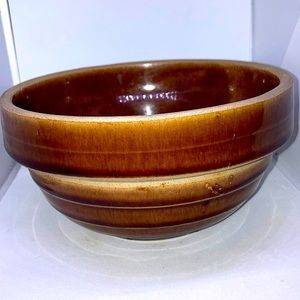 Vintage McCoy USA Pottery 7IN Mixing bowl rustic brown stoneware ceramic
